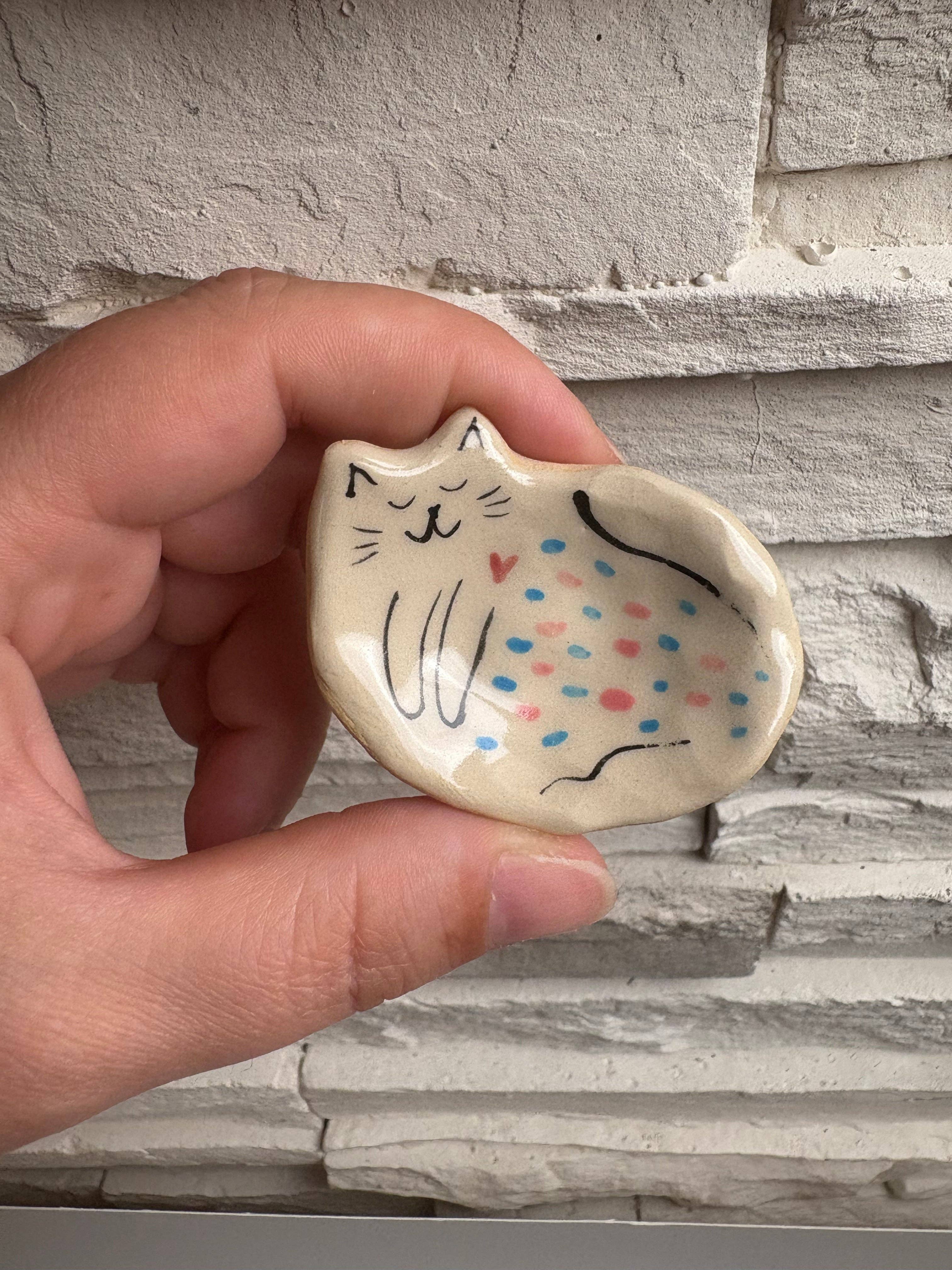 Mini Ceramic Cat Dish