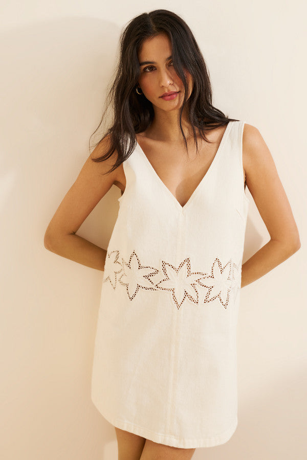 Swing in Bloom Dress: Cream (FINAL SALE)