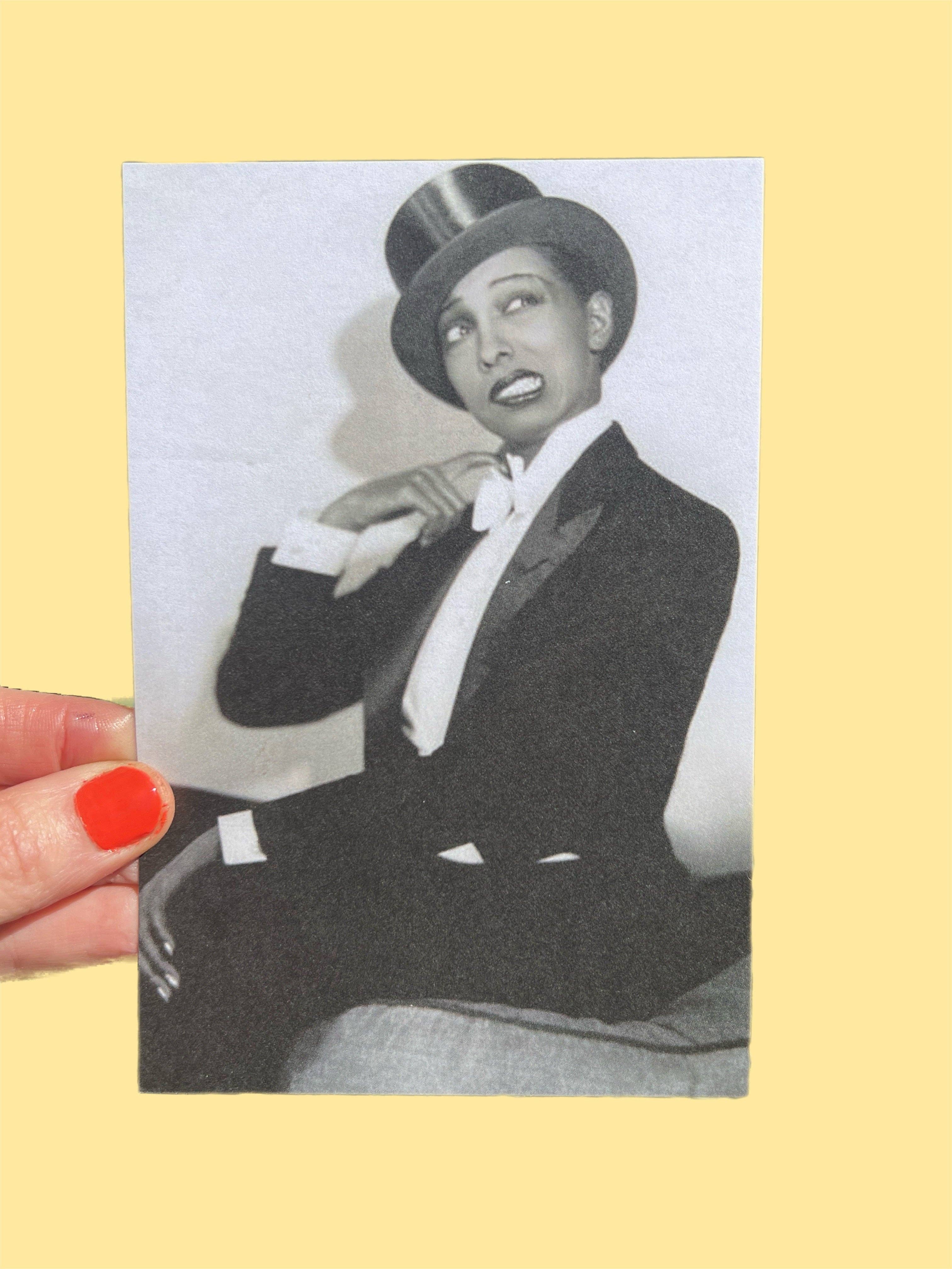 Josephine Baker in Drag Postcard
