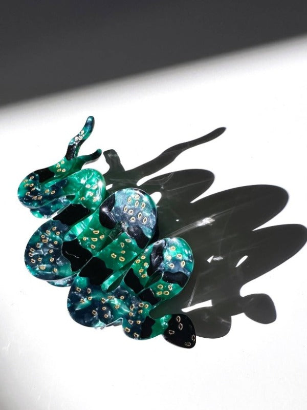 Snake Claw Hair Clip: Green