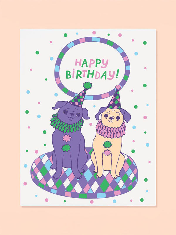 Clown PugsĀ Card