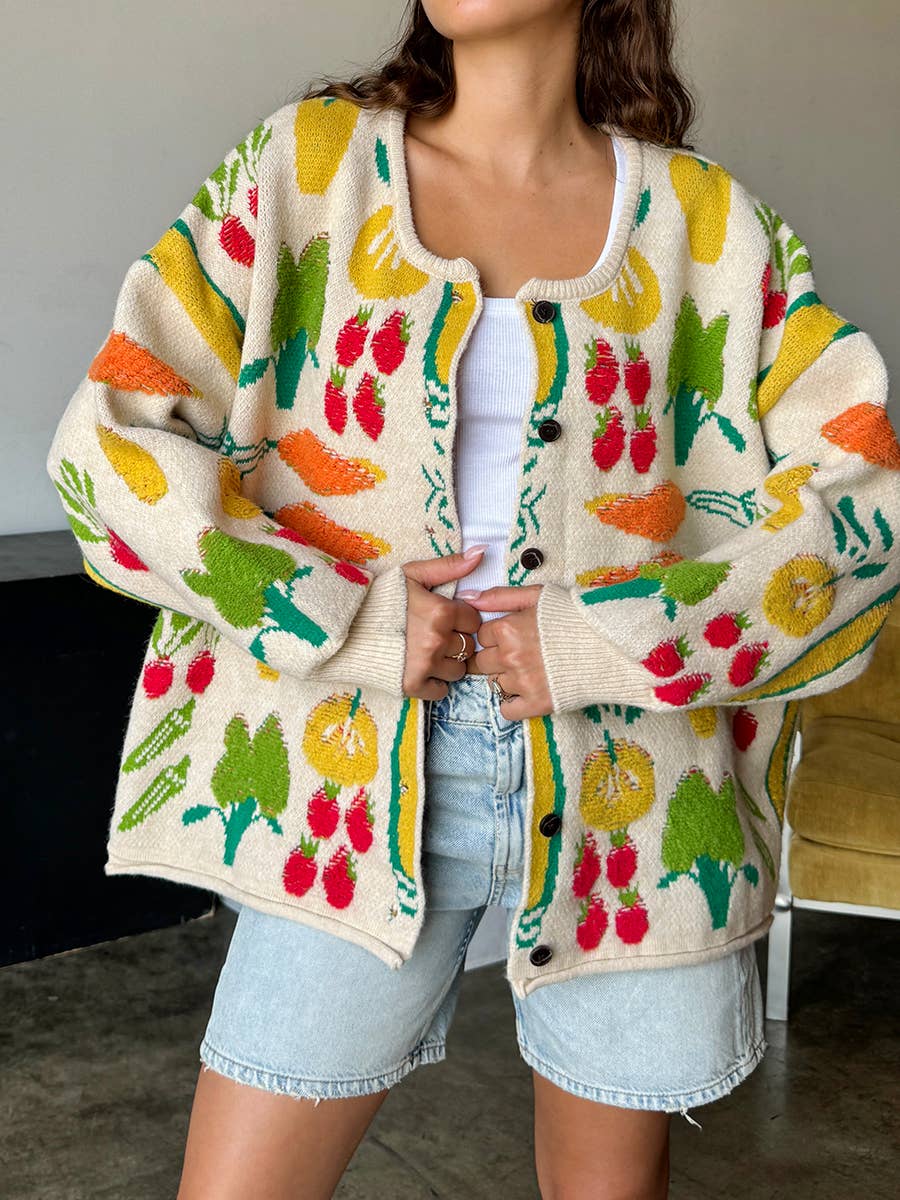 Veggie Knit Cardigan: One Size
