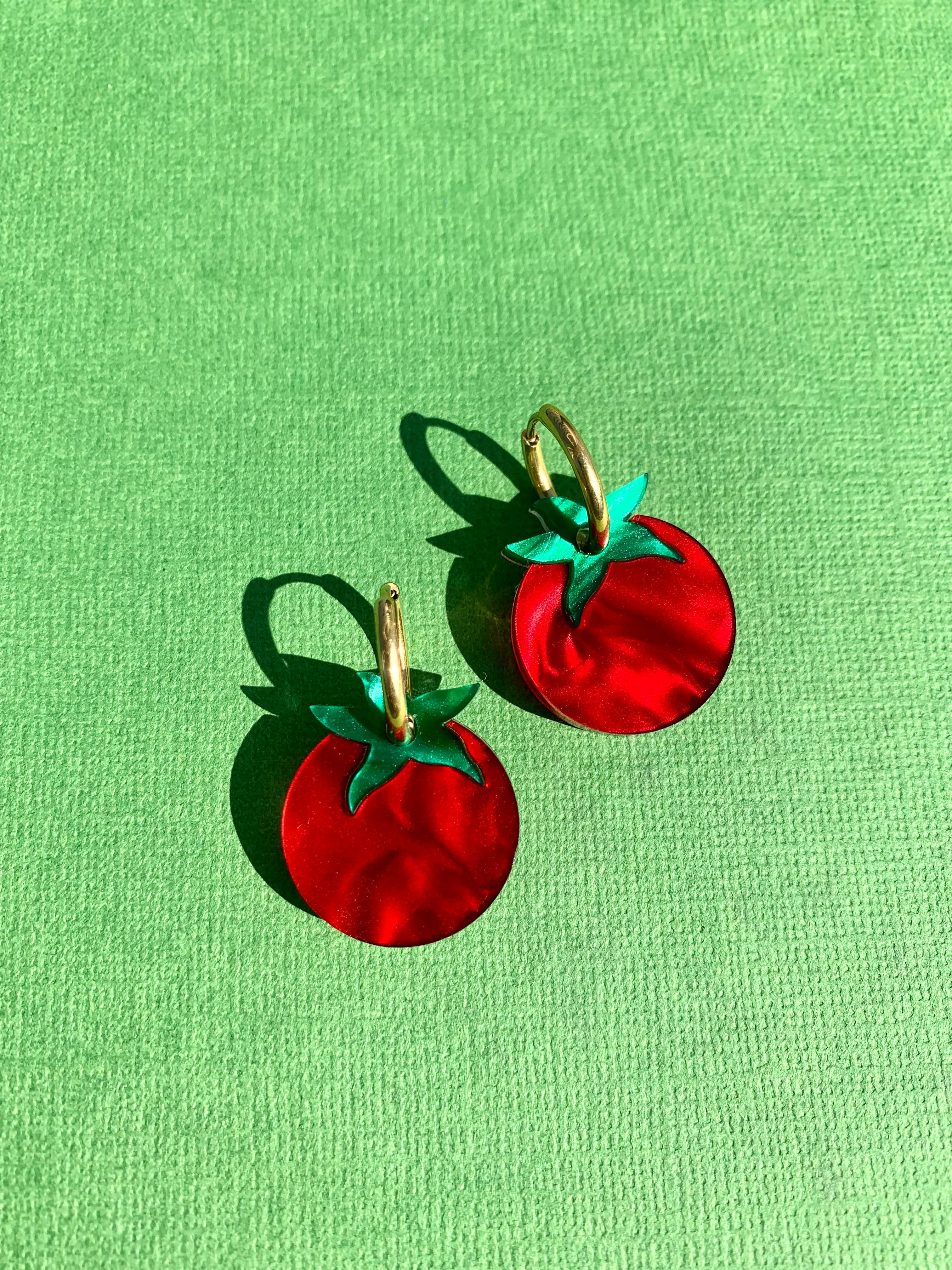 Tiny Tomato Earrings