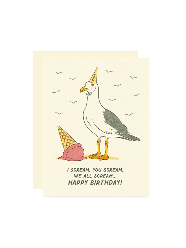 Seagull Ice Cream Birthday Card