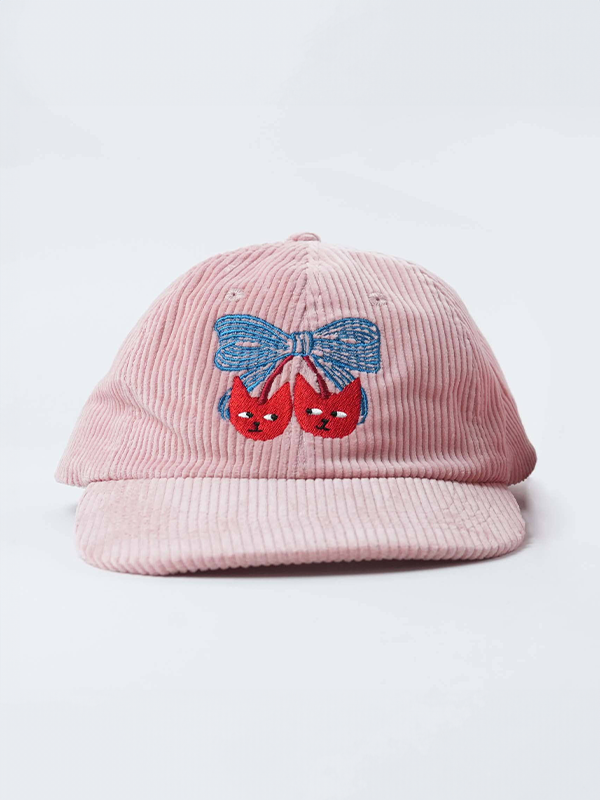 Adult Cherry Cat Corduroy Hat