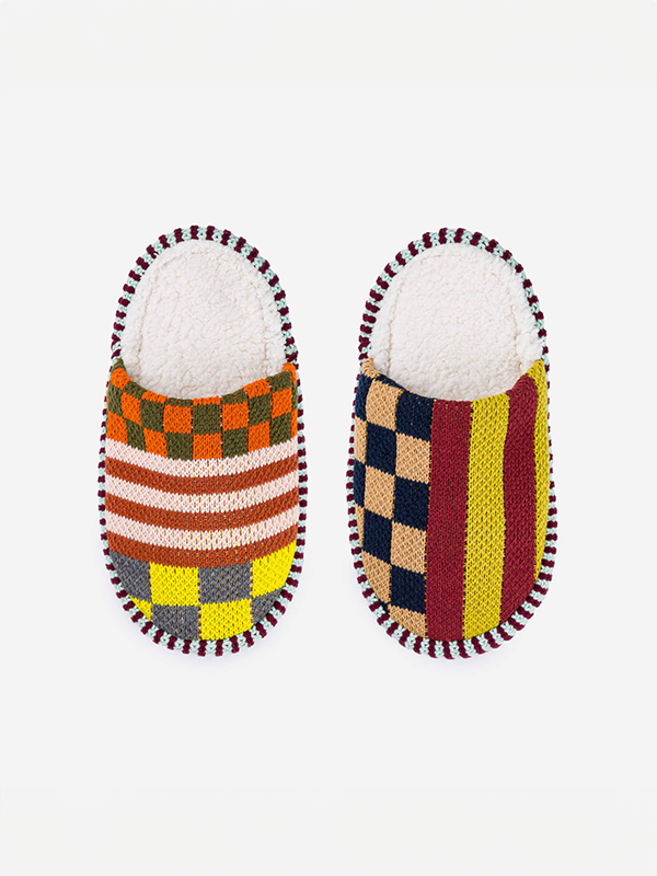 Pattern Patch Slide Slippers: Desert