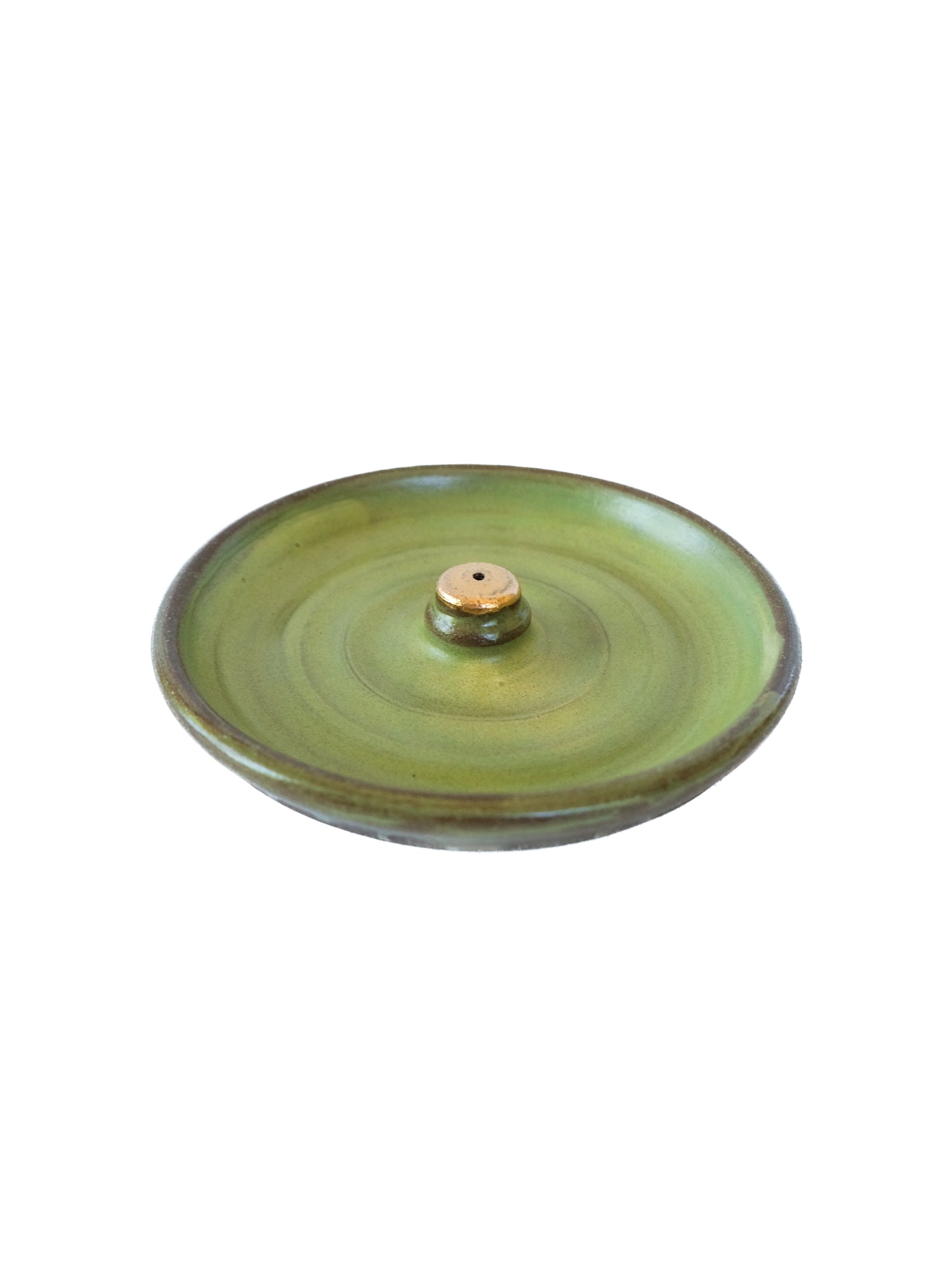 Incense Holder: Olive & Gold