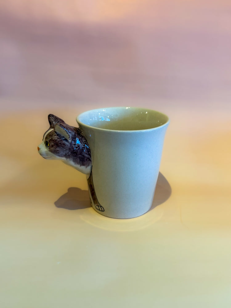 Gray & White Cat Mug