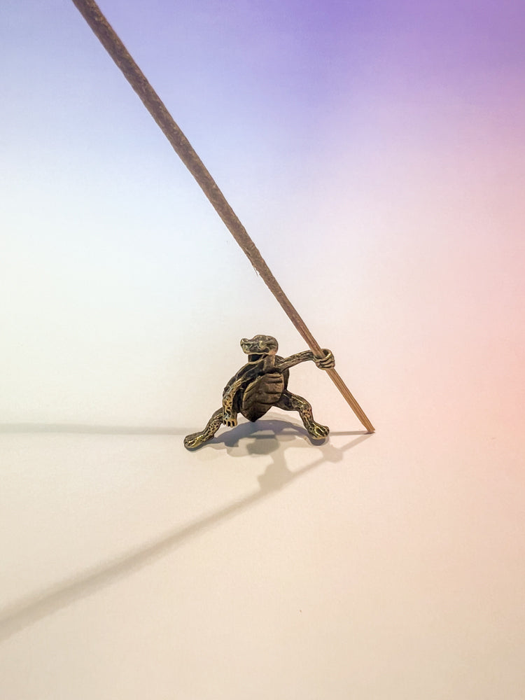 Incense Holder: Kung Fu Turtle (Bronze)