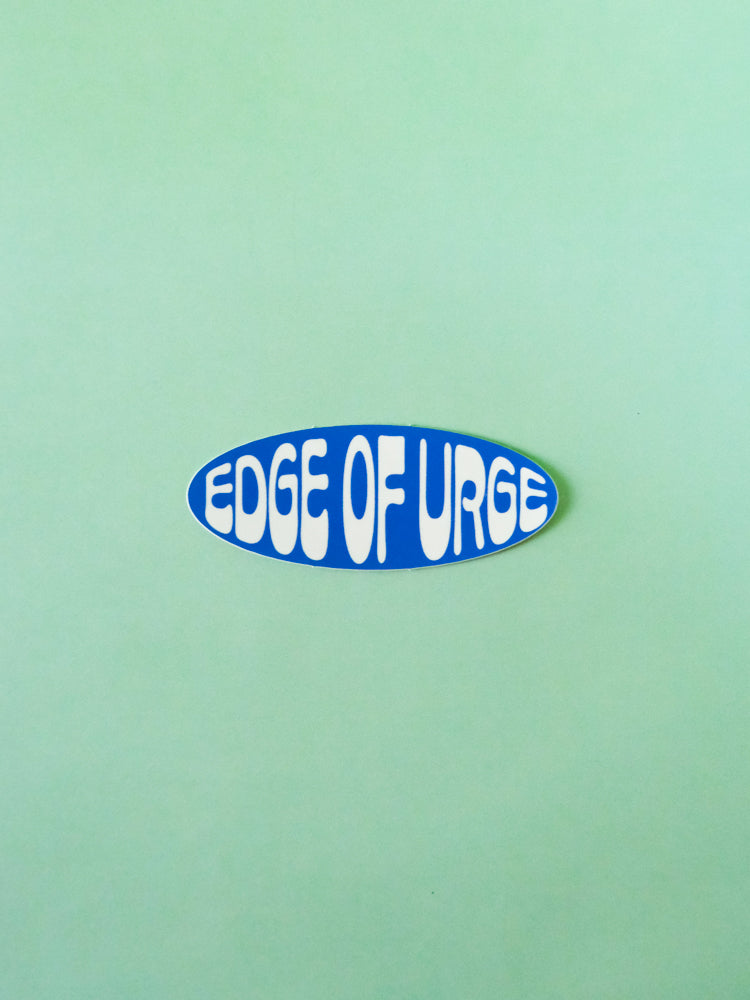 EOU Groovy Oval Sticker: Blue