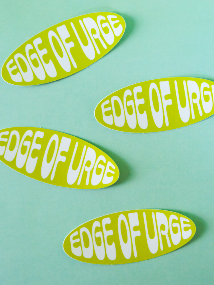 EOU Groovy Oval Sticker: Green