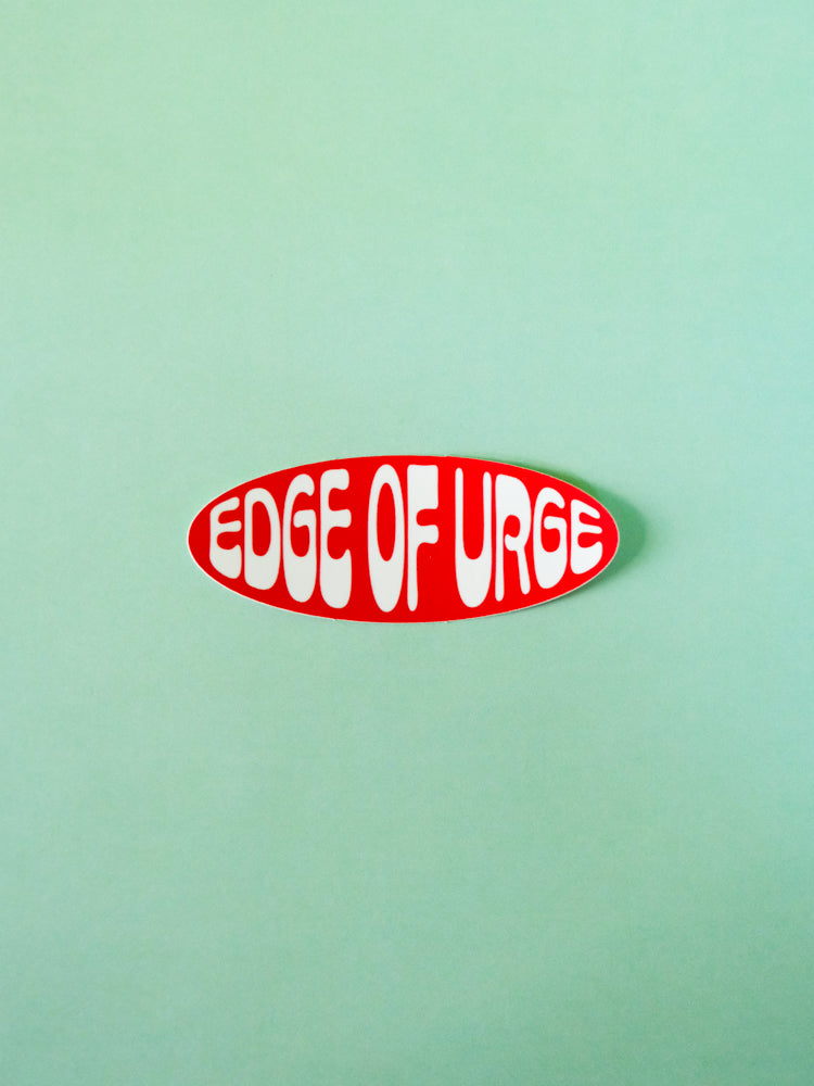 EOU Groovy Oval Sticker: Red