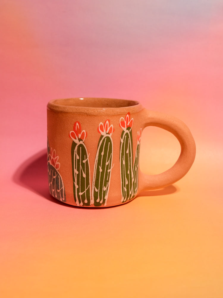 Colorful Cactus House Mug: Gold