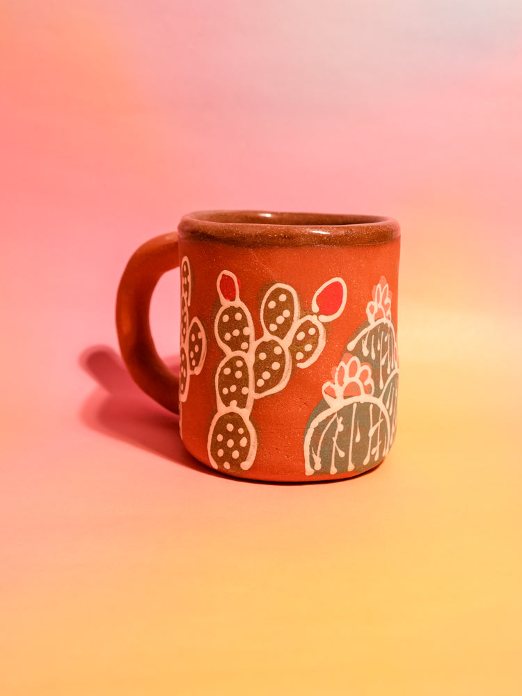 Colorful Cactus House Mug: Orange