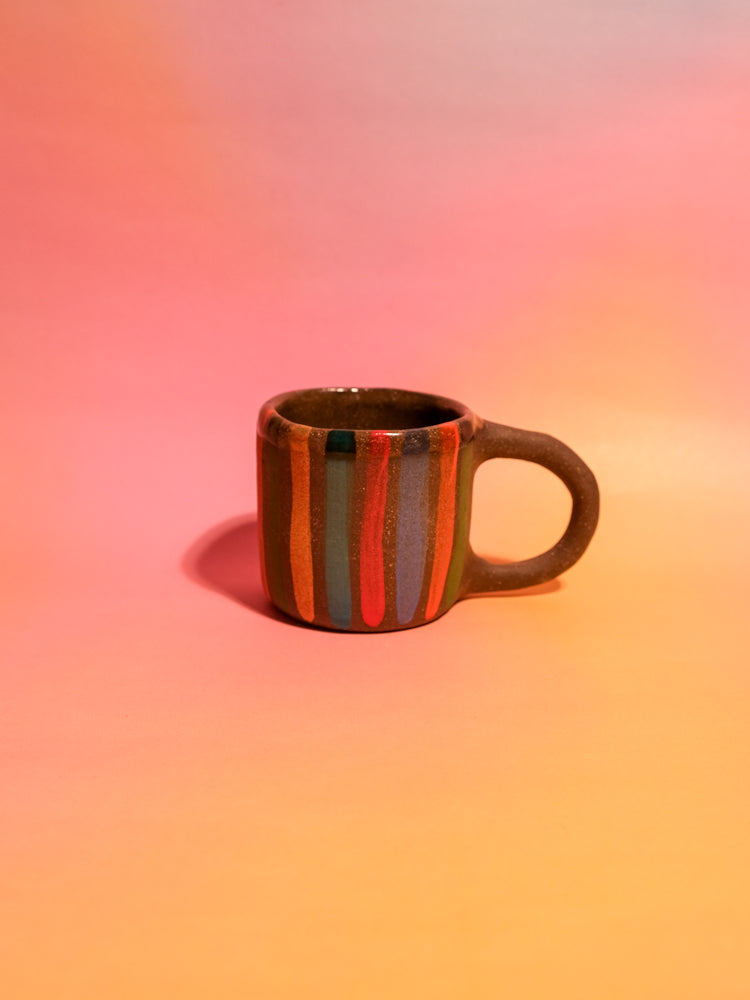 Striped Espresso Cup: Black