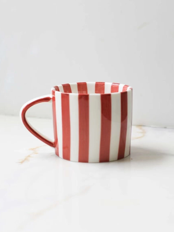 Simple Striped Mug: Red