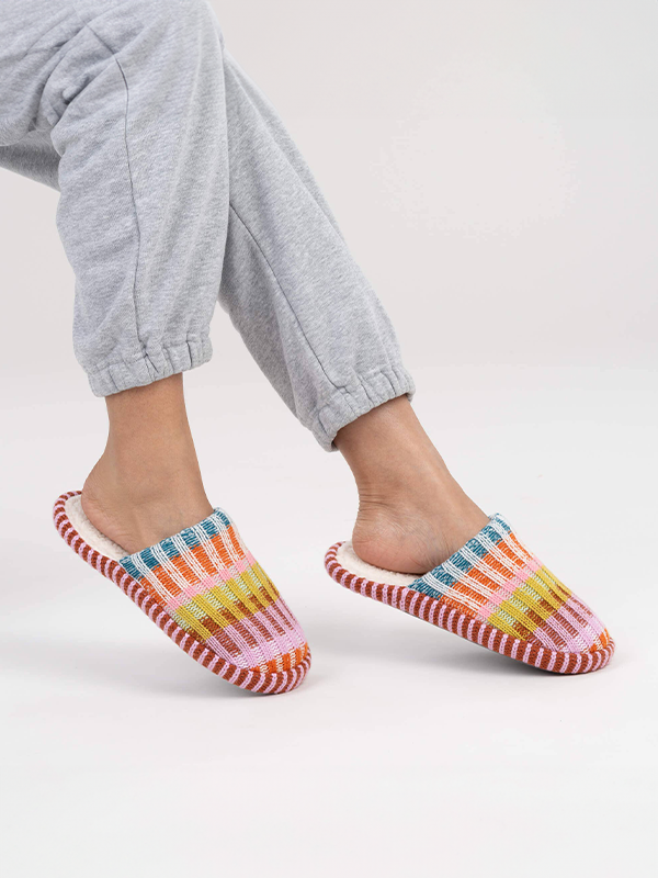 Mosaic Slide Slippers: Rust Lilac