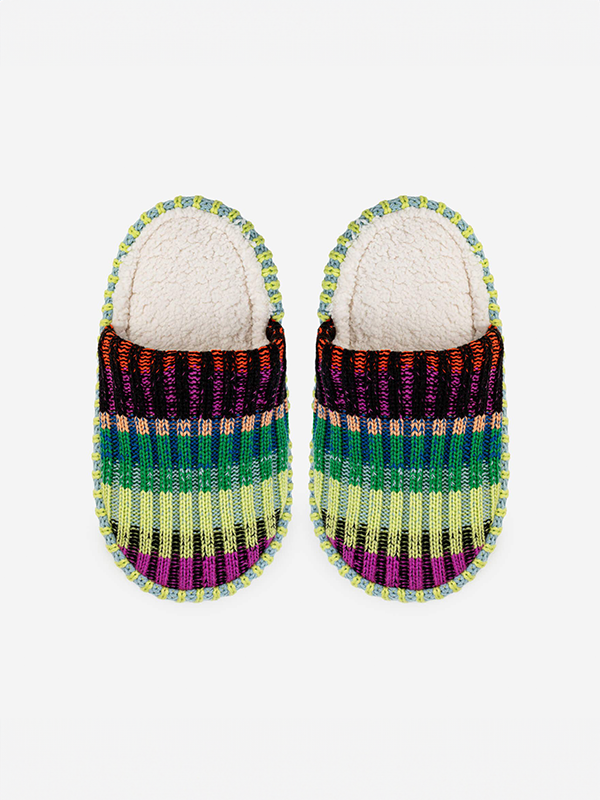 Mosaic Slide Slippers: Lime Cobalt