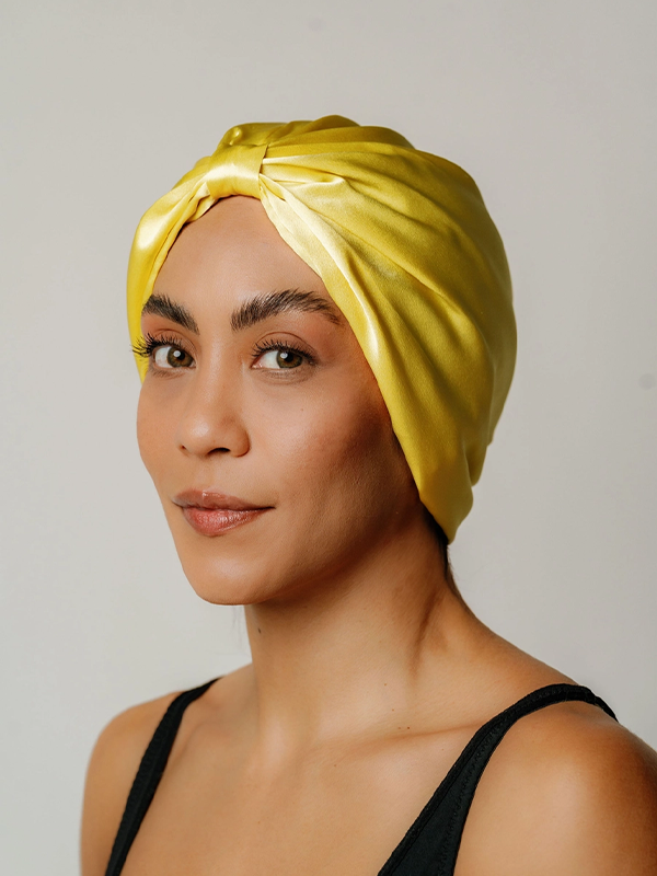 Organic Silk Hair Bonnet: Sunshine Yellow
