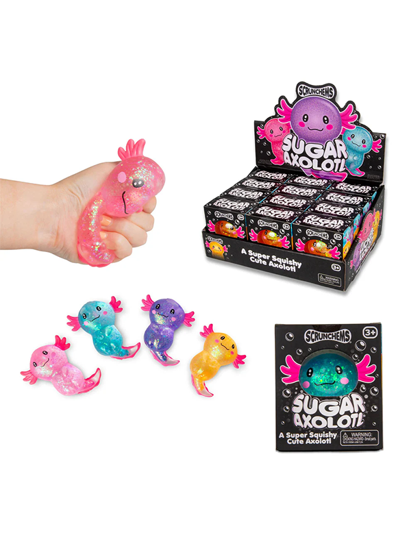 Scrunchems Sugar Axolotl Squishy Fidget Toy: Assorted