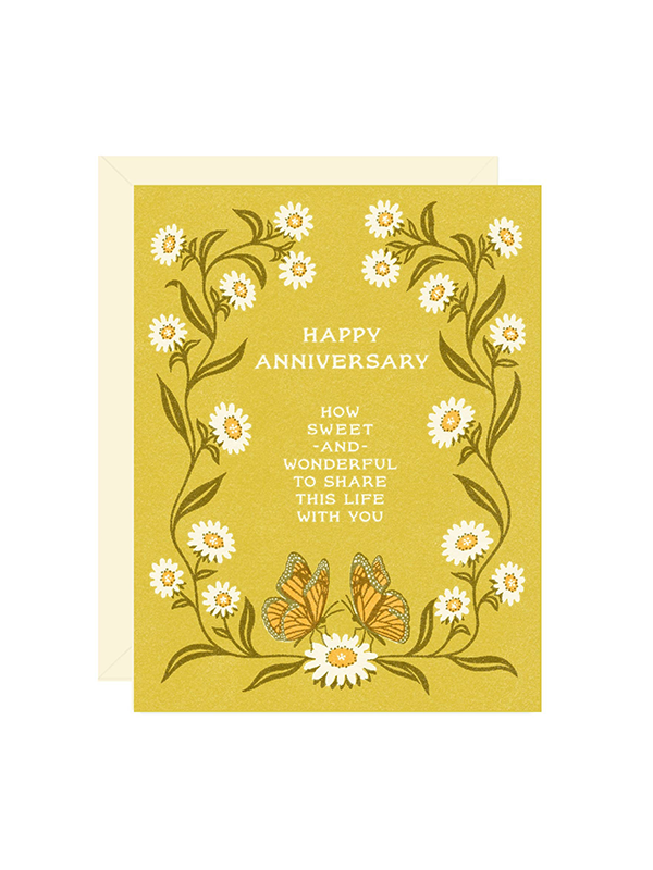 Daisies & Butterflies Anniversary Card