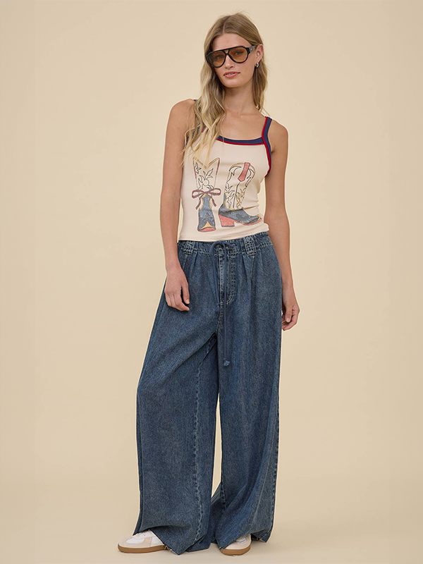 Vintage Cowboy Boots Graphic Rib Tank