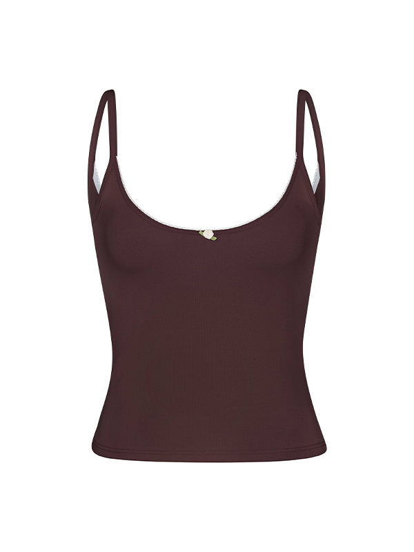 Scoop Back Cami: Mocha