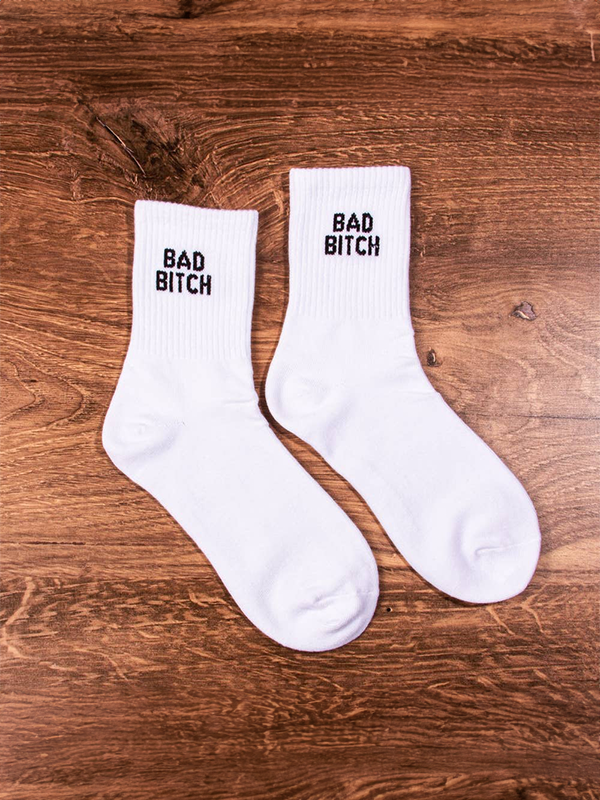 Bad Bitch Socks: White