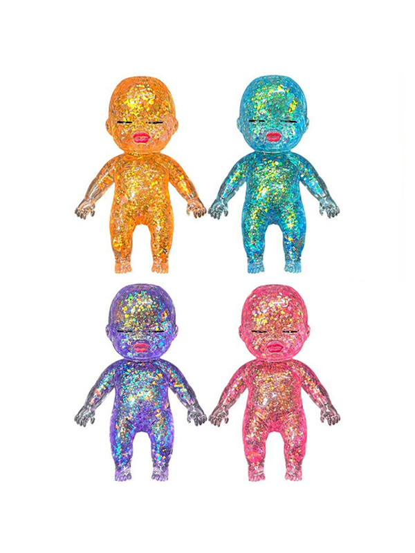 Glittered Squishy Doll Toy: Assorted