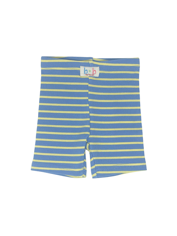 Striped Ribbed Organic Cotton Bike Shorts: Sand + Surf
