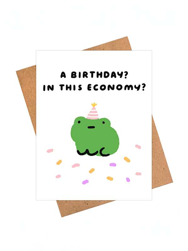 Economy Frog Birthday Card