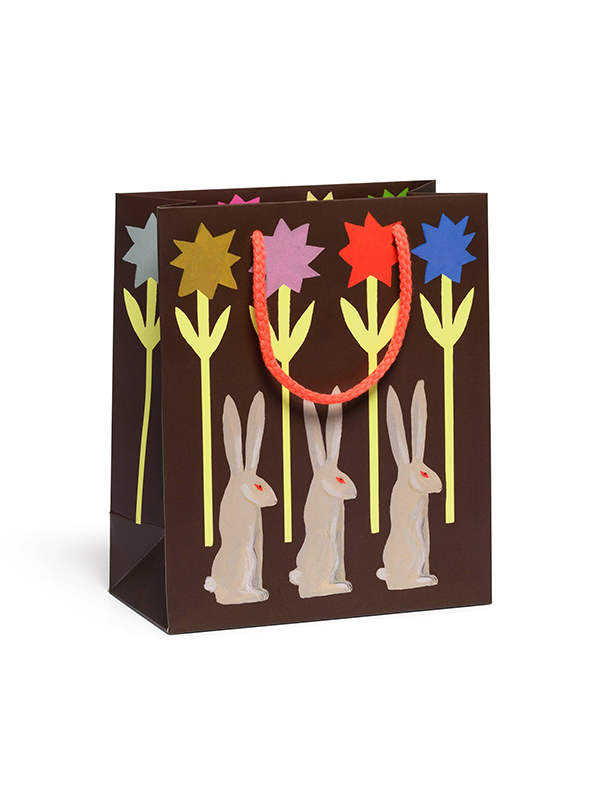 Rabbit and Flowers Gift Bag: Medium