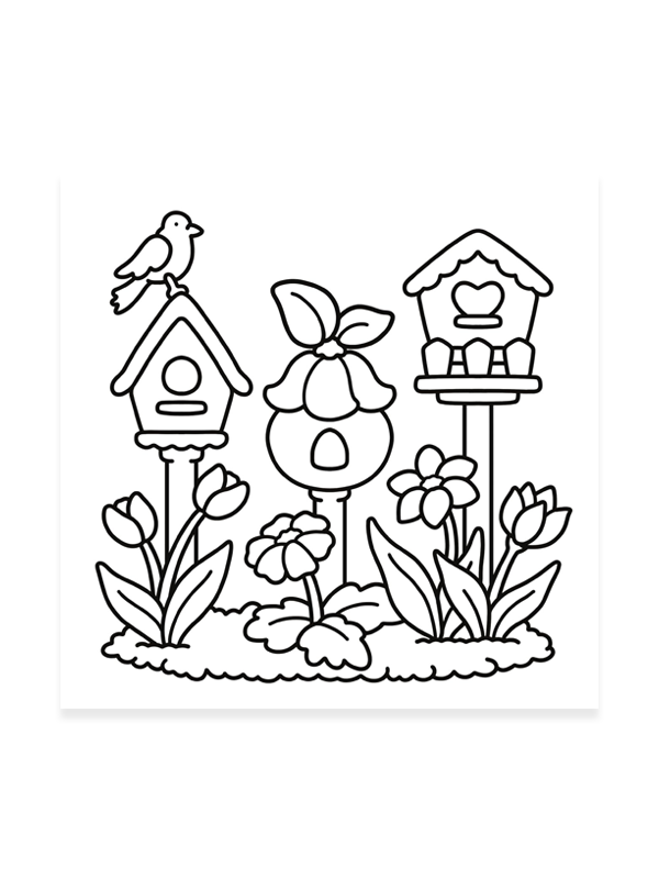 Garden Corners: Bold and Easy Coloring Book