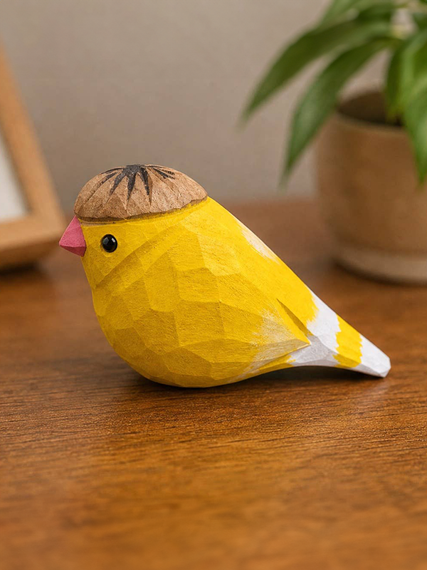 Wooden Figurine: Yellow Bird