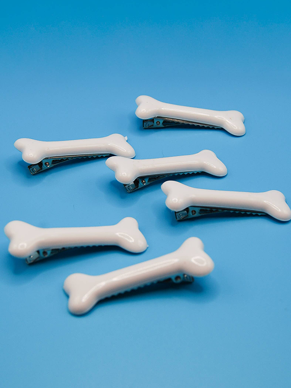 Cartoon Bone Hair Clips: Set of 2