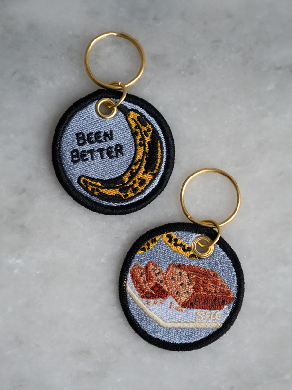 Embroidered Keychain: Been Better (Banana Bread)
