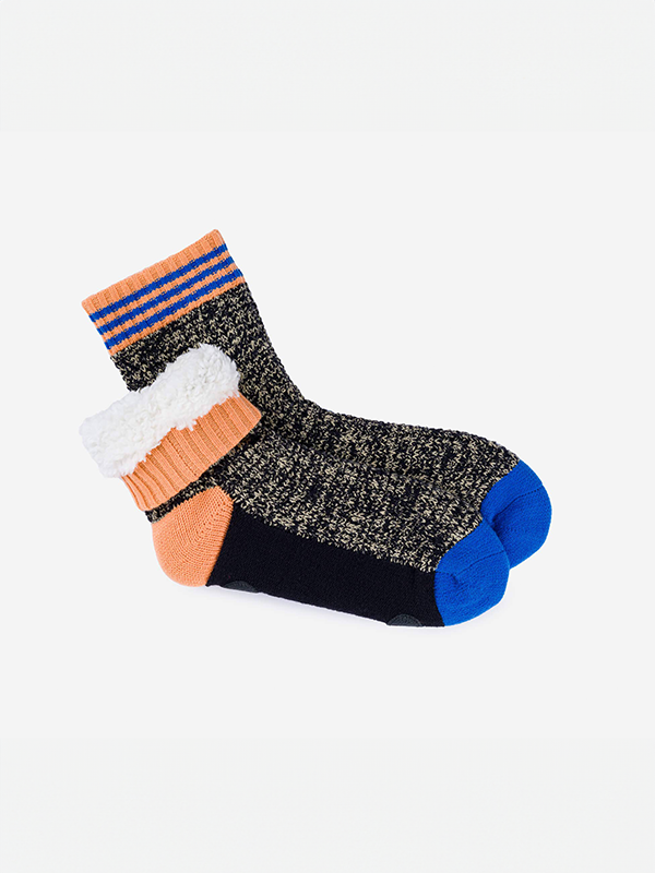 Varsity Knit House Socks: Black