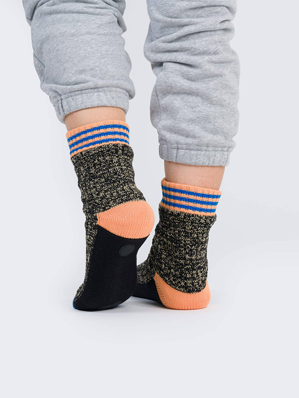 Varsity Knit House Socks: Black