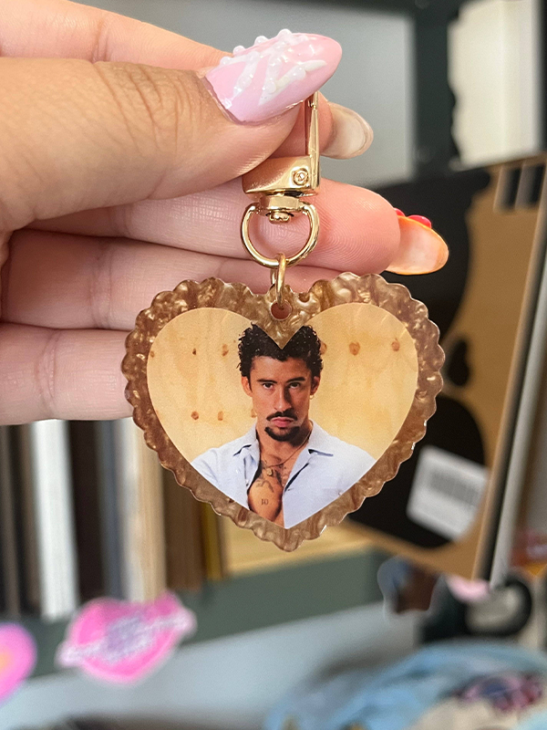 Heart Keychain: Bad Bunny