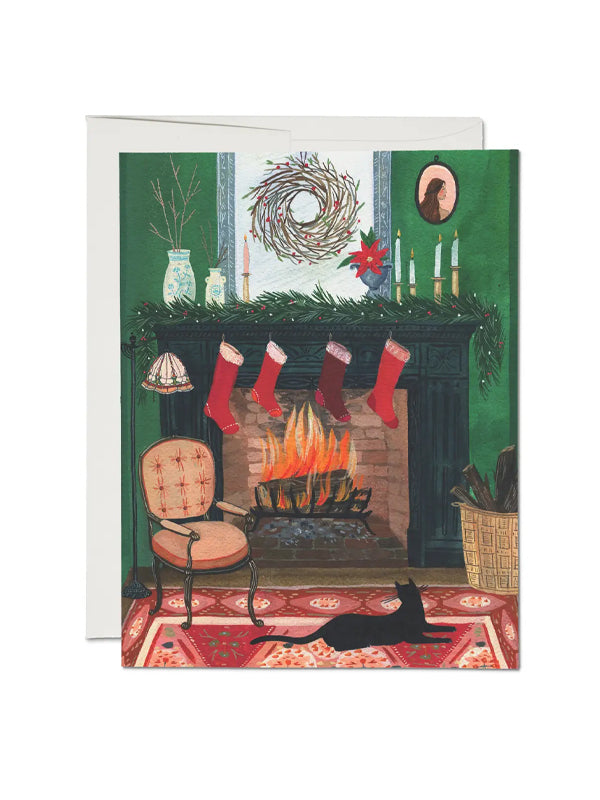 Christmas by the Fireplace Card