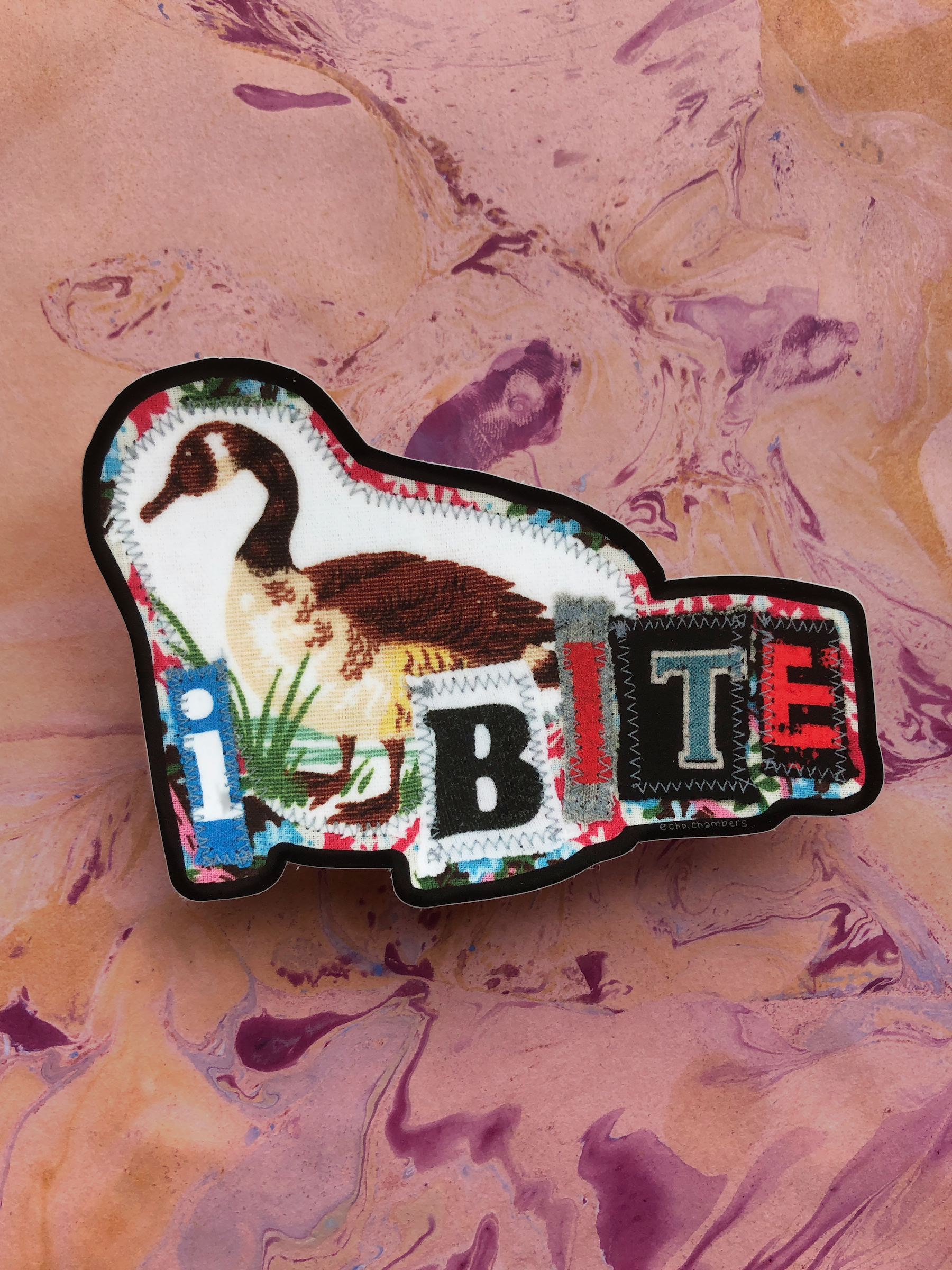 I Bite Goose Sticker