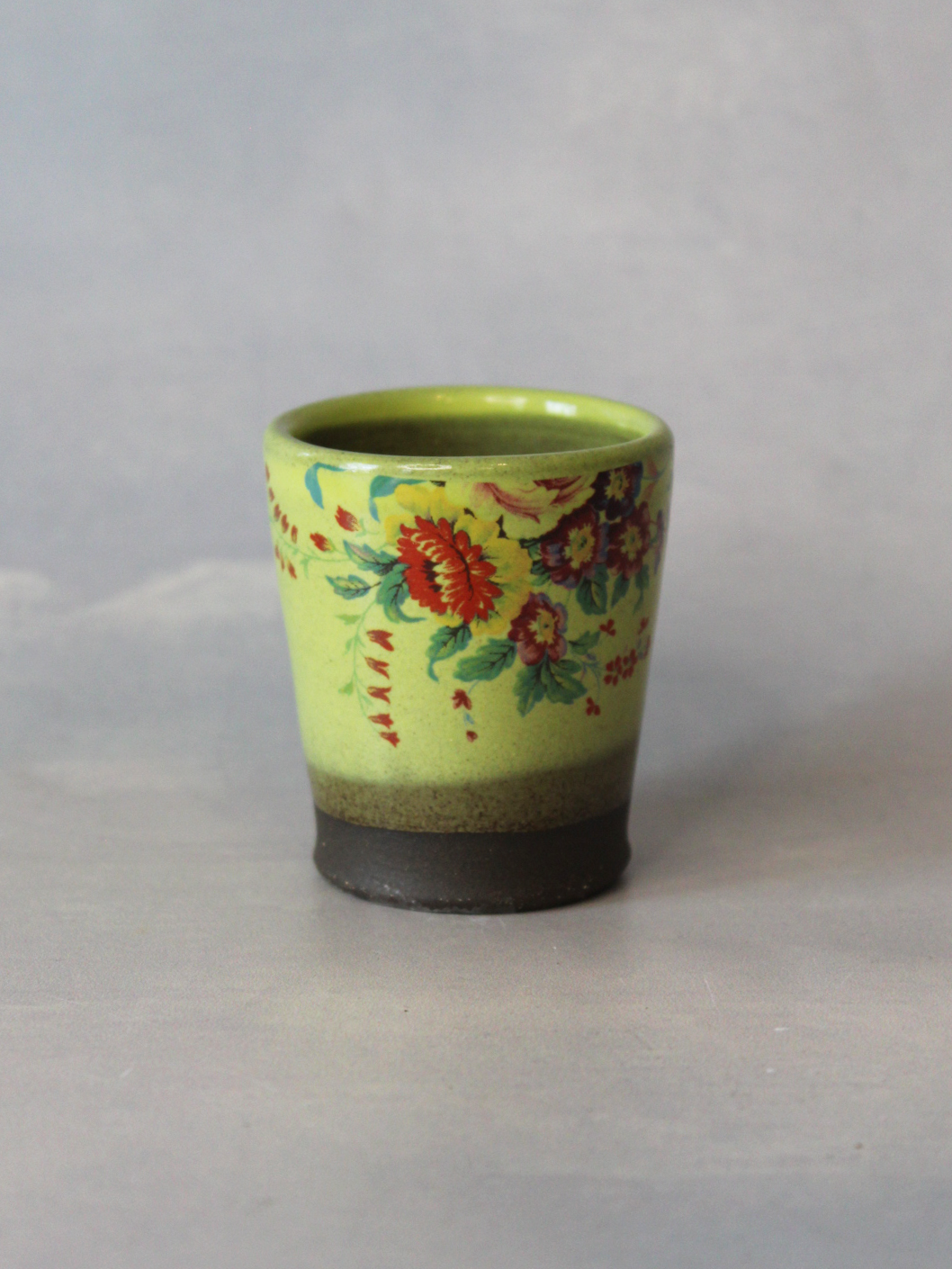 Shot Glass: Bright Flowers (Chartreuse)