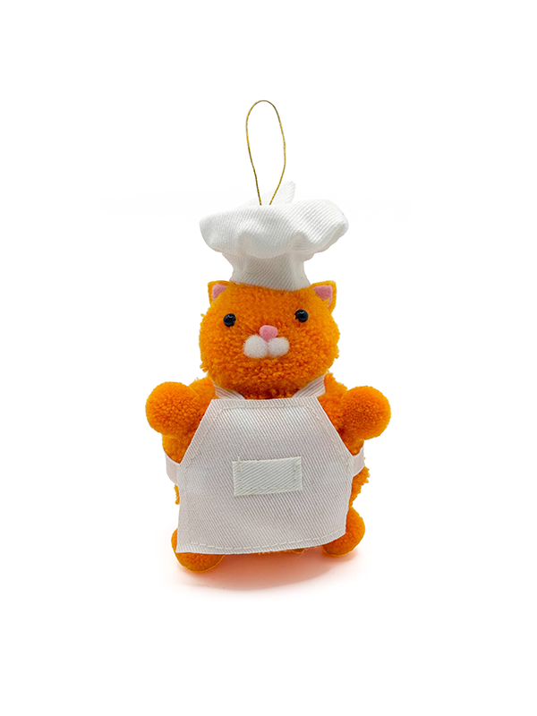 Pom Pom Ornament: Chef Cat