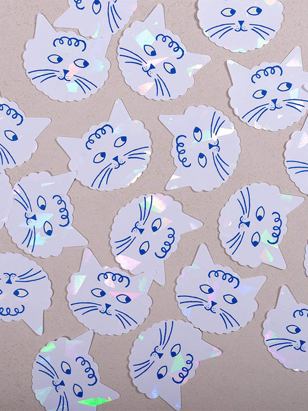Cloud Cat Rainbow Suncatcher Sticker