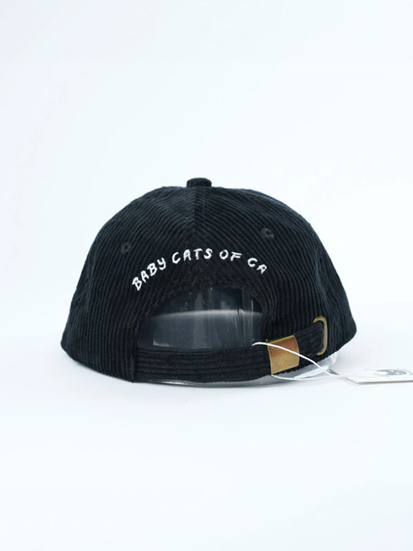 Kids Black Cat Corduroy Hat