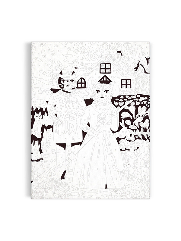 Cottage Cats 9 x 12" Paint by Number Kit