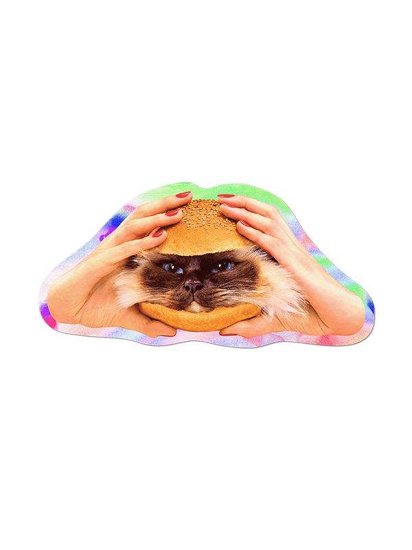 Holographic Catburger Sticker