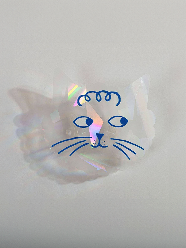 Cloud Cat Rainbow Suncatcher Sticker