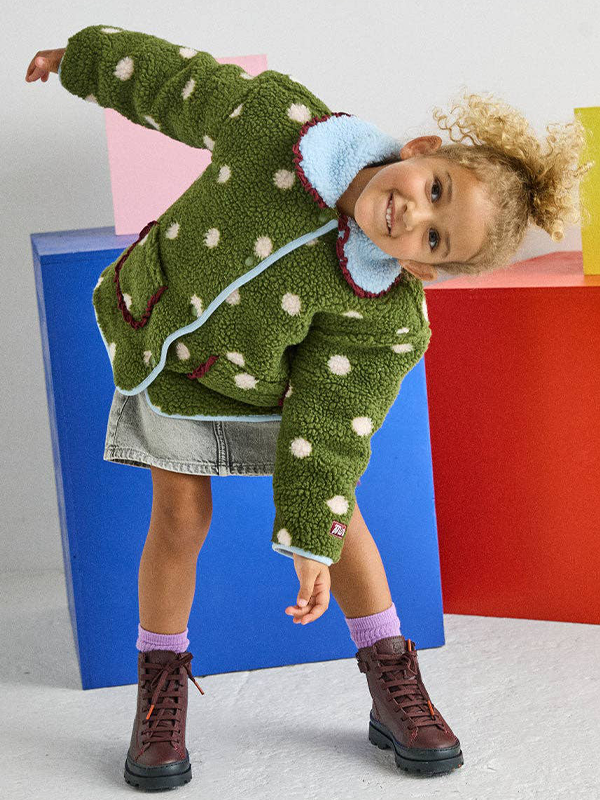 Polka Dot Printed Fleece Jacket