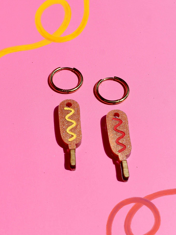 Corndog Earrings
